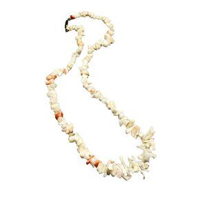 Vintage Pale Coral Necklace Chips and Branches Angel Skin Genuine Old Coral